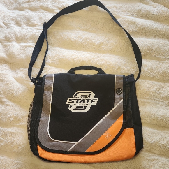 Leeds Other - Oklahoma State University Black and Orange Messenger Bag